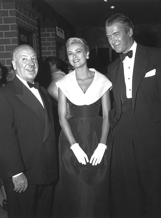 Альфред Хичкок, Грейс Келли и Джеймс Стюарт