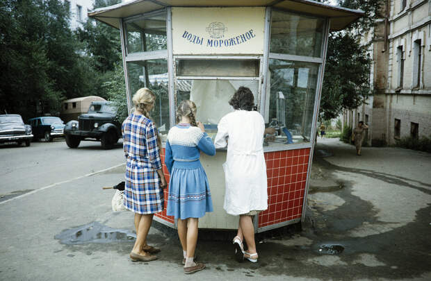 Russia, women at ice cream stand in Khabarovsk Russia, women at ice cream stand in Khabarovsk