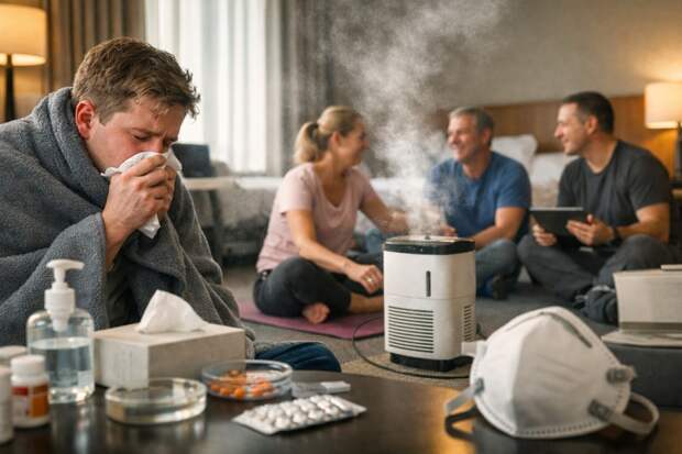 Эксперимент с гриппом показал, что в помещении, полном зараженных, можно не заразиться