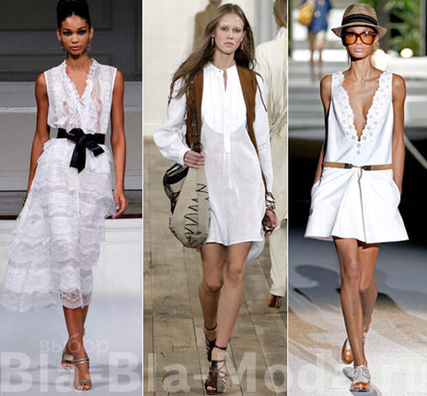 Модные белые платья Oscar de la Renta, Ralph Lauren, Dsquared2
