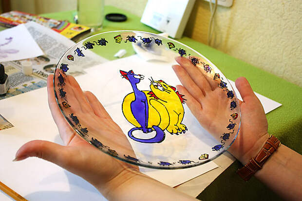 Роспись детской тарелки