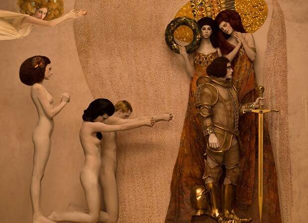 Инсценировка картин Gustav Klimt с живыми моделями