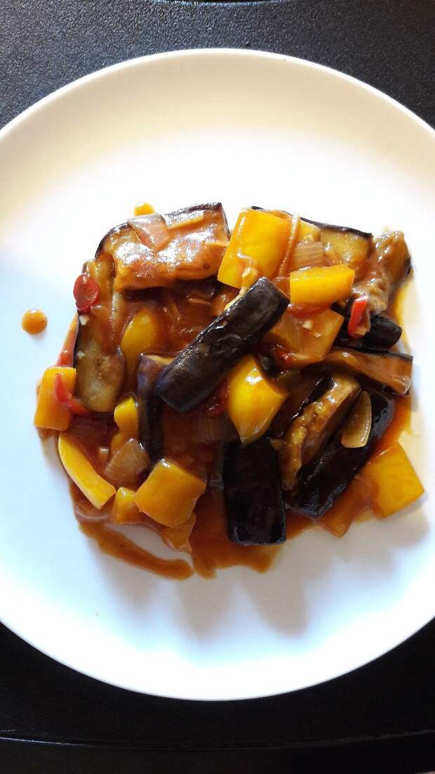 Очень вкусные баклажаны в кисло-сладком соусе еда, рецепт, приготовление еды, лига кулинаров, баклажан, соус, длиннопост