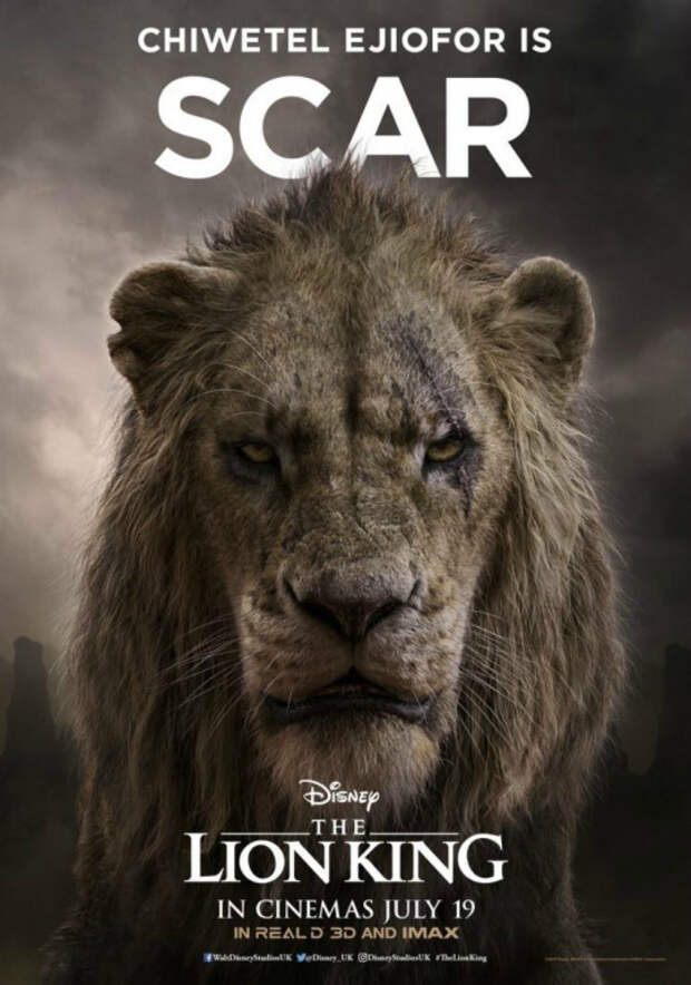 Так будут выглядеть главные герои нового «Короля Льва». Disney представил реалистичные плакаты Симбы, Налы и других персонажей