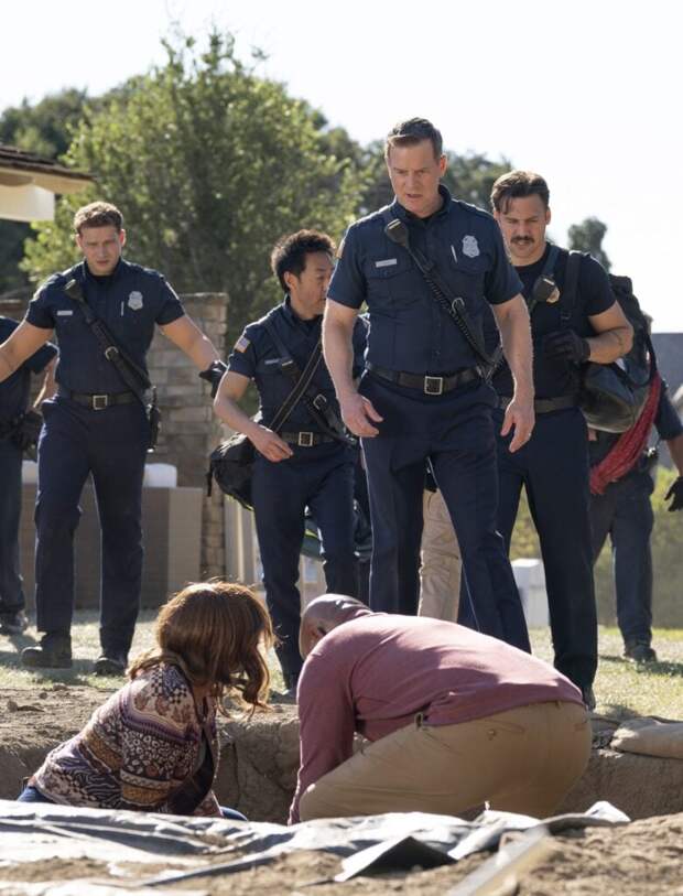 The 118 respond to a call with a young boy stuck in a pipe during 9-1-1 Season 8 Episode 6.