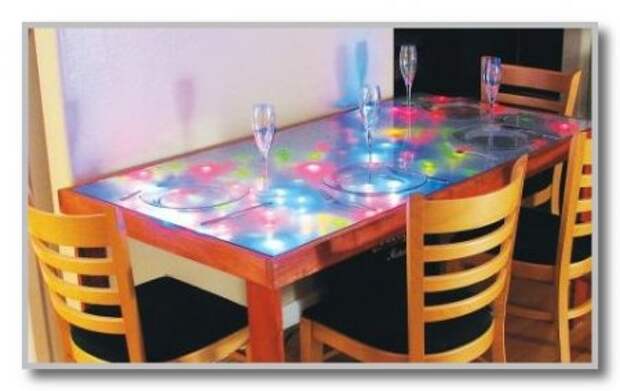 Кухонный стол с подсветкой