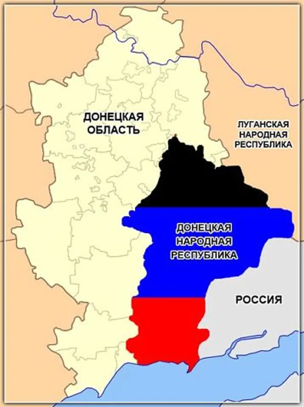 Народная республика днр лнр. Границы Луганской и Донецкой республик на карте. Республика Донецкая народная Республика на карте. Территория Донецкой Республики на карте. ДНР И ЛНР на карте.