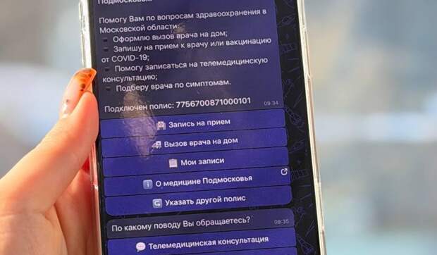 Чат-бот "Денис" помог жителям Подмосковья записаться к врачу более 600 тыс. раз