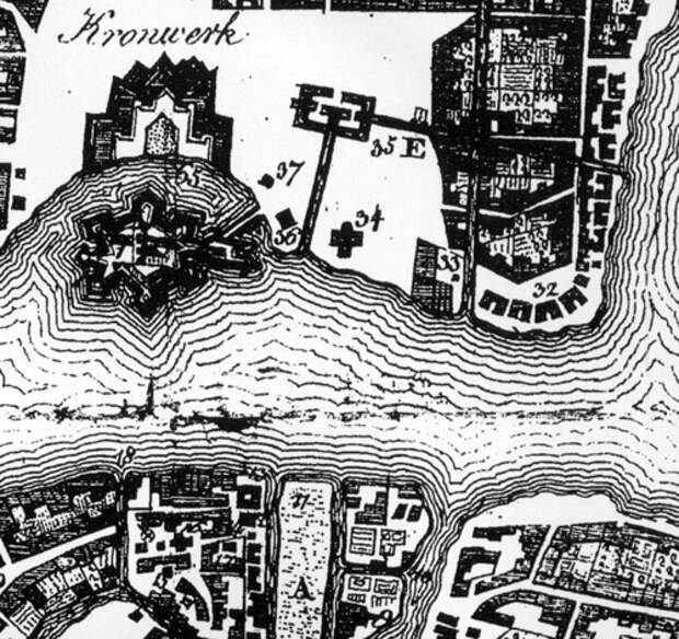 С.-Петербург в 1716 году. Фрагмент.