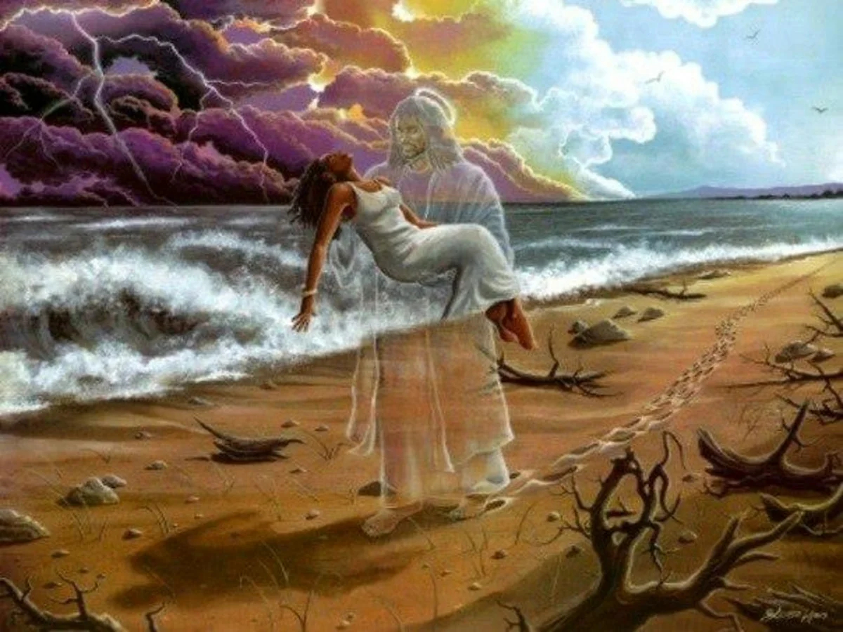 Женщина, фауна и небо