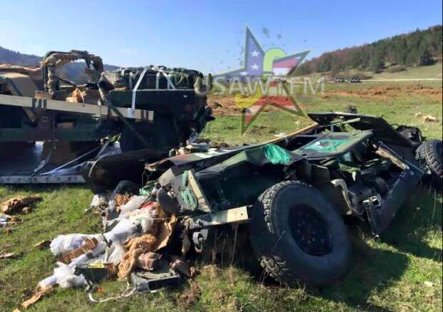 Армейские Хамви разбились в "лепешку" на учениях НАТО HMMWV, humvee, учения, хаммер