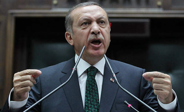 Премьер-министр Турции Реджеп Тайип Эрдоган обращается к парламенту в Анкаре