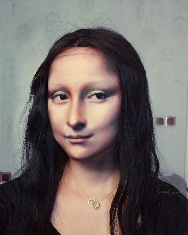 4. "Мона Лиза" (Леонардо да Винчи) блогер. макияж, блогерша, грим, грим и макияж, мейкап, метаморфозы, офигенно, превращения