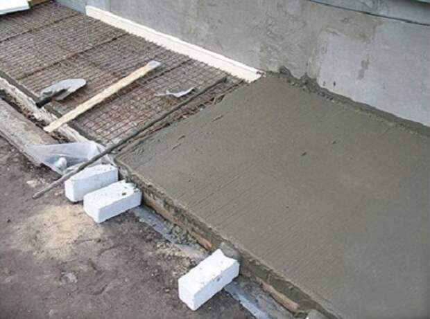 Заливка бетонной плиты