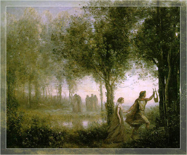 Когда Орфей и Эвридика гуляли по лесу, на неё напал сатир.