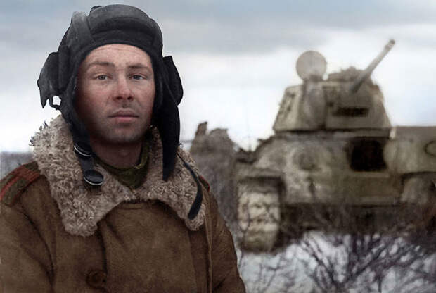 29. Танкист Михаил Смирнов, 1944 год время, россия, фотография, цвет