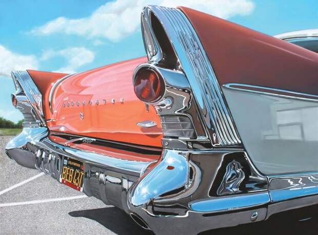 Это не фото - это рисунок Cheryl Kelley, Американская художница, Шерил Келлей, картины, ретро автомобили