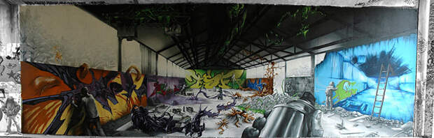 Анаморфное граффити от TSF Crew - Фото