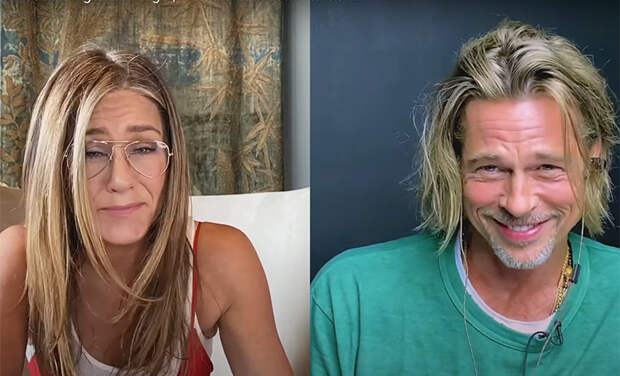 Самим смешно: Брэд Питт и Дженнифер Энистон разыграли пикантную сцену в творческом проекте Шона Пенна