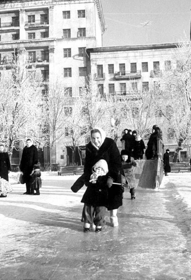 Чистопрудный бульвар, 1959 год. город, зима, москва, ностальгия, фото, фотографии