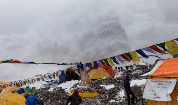2. Сход лавины на Эвересте, 2015 природа, стихийные бедствия, факты, фотография