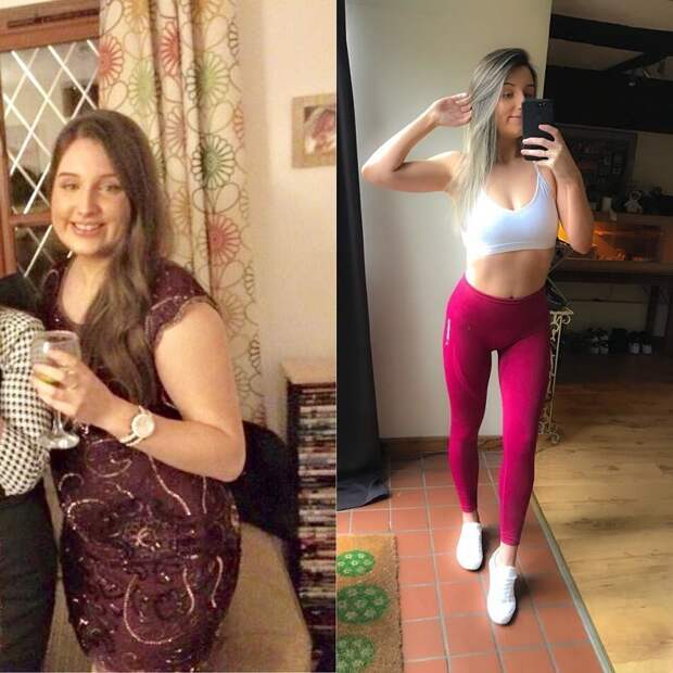 8. Эм - 22-летняя англичанка, она избавилась от 22 кг  До и после похудения, до и после, похудение, трансформация, фото