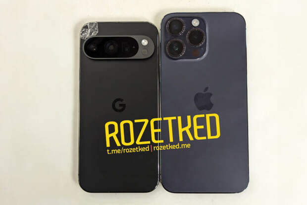 Rozetked показал Google Pixel 9 Pro в сравнении с iPhone 14 Pro Max