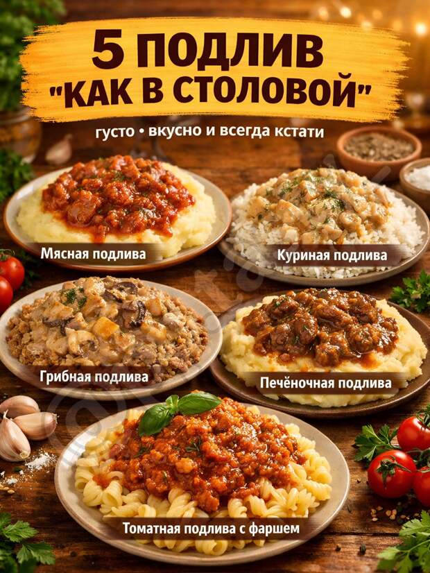 Кулинария> 5 ПОДЛИВ «КАК В СТОЛОВОЙ» !