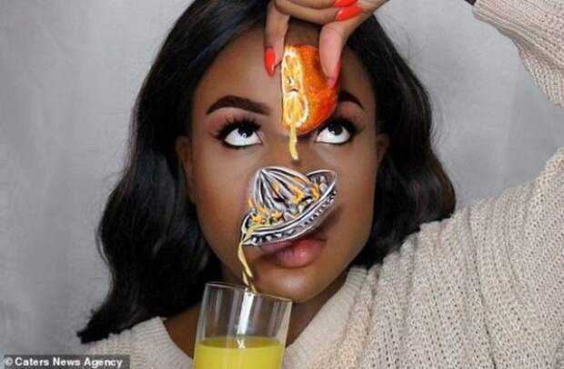 Потрясающие оптические иллюзии на лице 20-летней британки