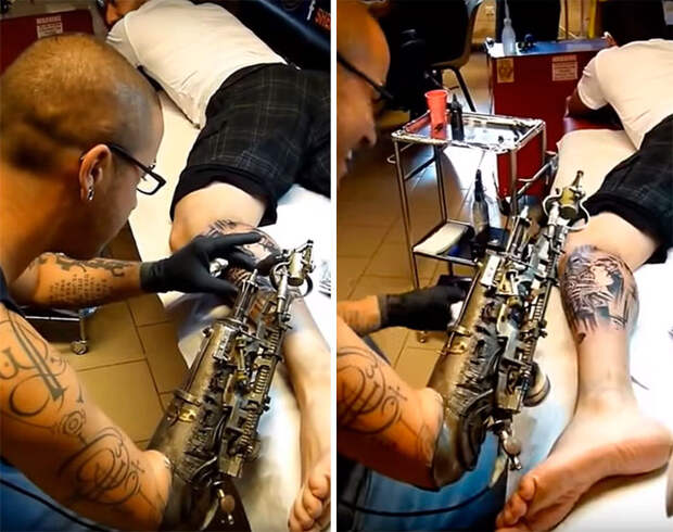 Tattoo Artist Who Lost His Arm Gets World’s First Tattoo Machine Prosthesis