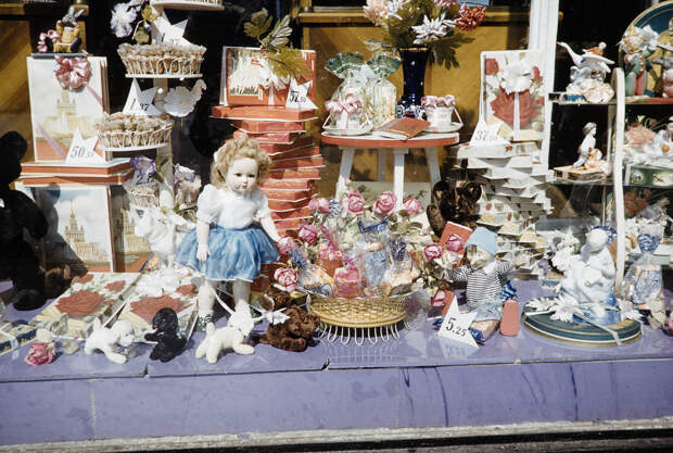 Russia, candy display in window at store in Moscow Russia, candy display in window at store in Moscow