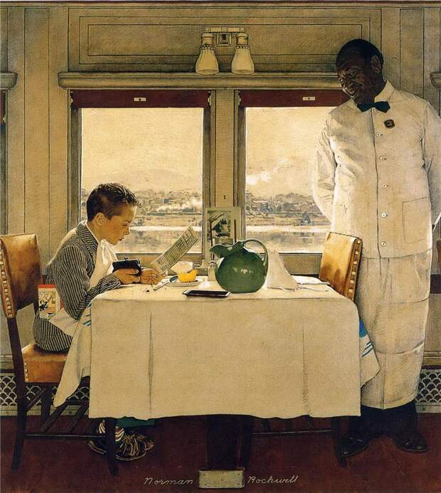 Norman Rockwell. Boy in a Dining Car,1946.