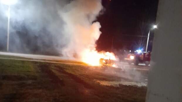 В Рязанской области ночью сгорела иномарка