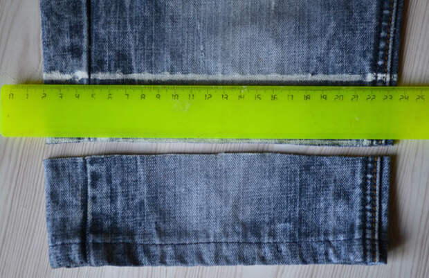 Как наметить линию подгибки джинсов