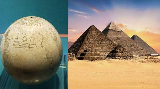 Три пирамиды Гизы изображены на страусином яйце возрастом более 5000 лет