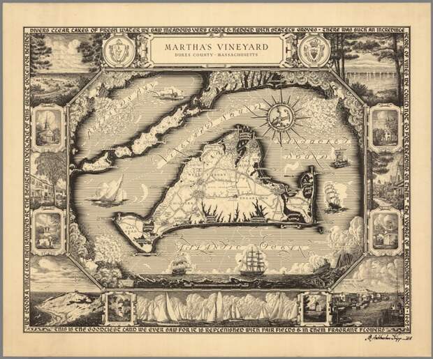 Карта острова Мартас-Винъярд.