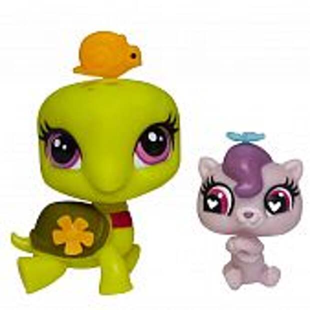 Игрушка Littlest Pet Shop Зверюшкас детенышем. Черепашка и котенок