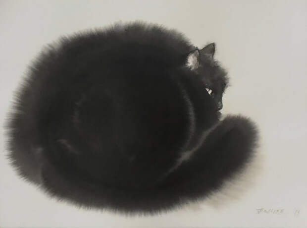 акварельные коты