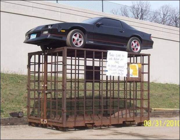 Народный штраф за неправильную парковку автомобили, парковка авто, юмор