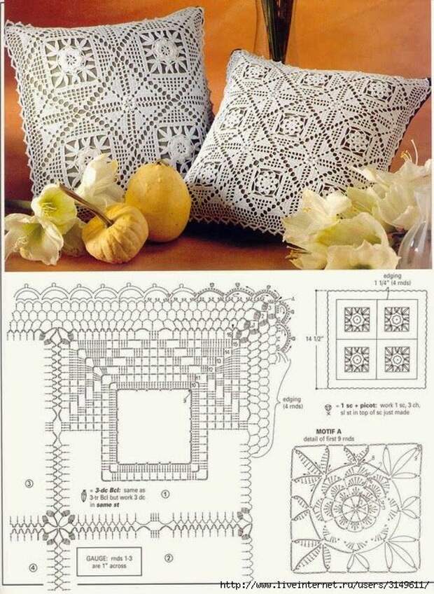 Crochet pillows♥LCP-MRS♥ with diagram: 