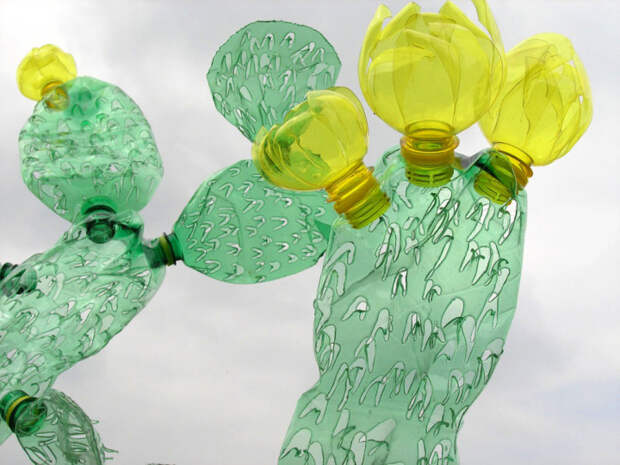 цветы из пластиковых бутылок 
