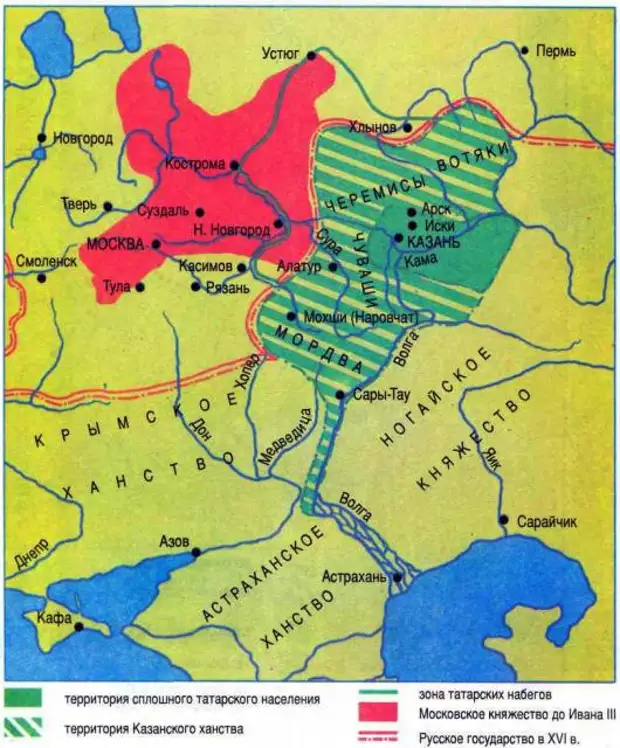 Казанское ханство территория