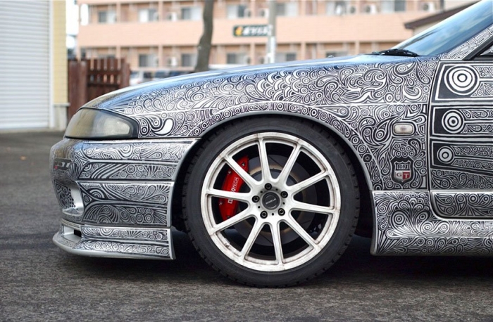 Nissan Skyline GTR гениально разрисованный маркером