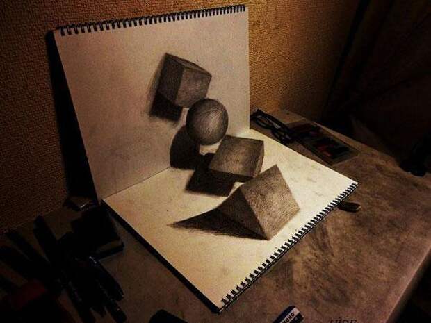 Фигуры Нагаи Хидеюки 3d рисунки (4)