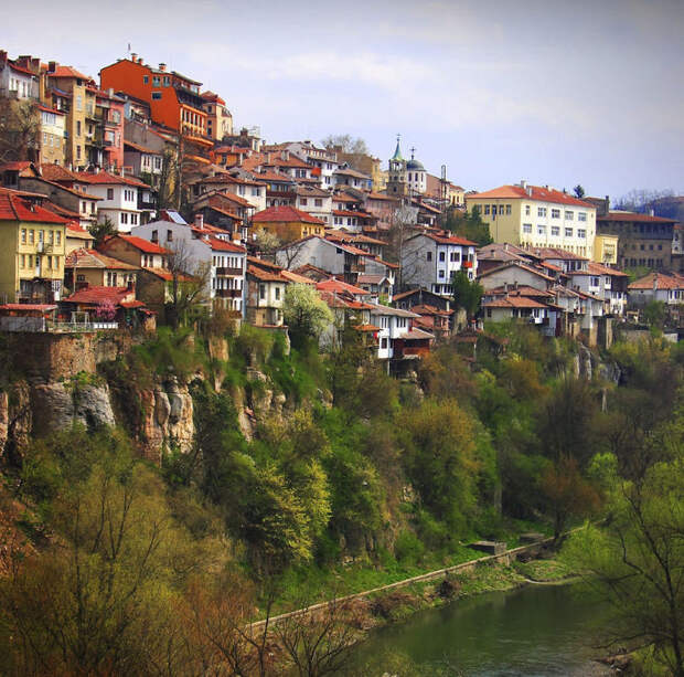 Велико Тырново, Болгария  вид, города, мир, обрывы, селения