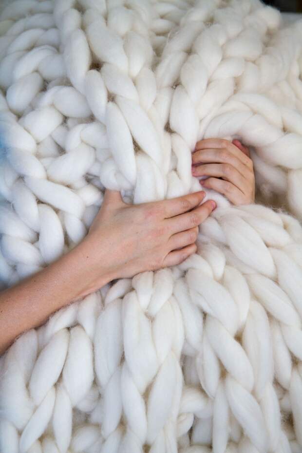 Плед крупной вязки вязание, одеяло