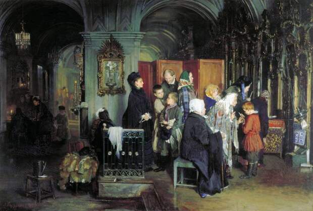 Корзухин - Перед исповедью. 1877