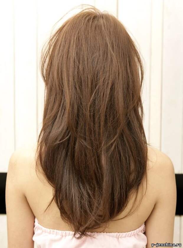 стрижка лесенка на длинные волосы фото сзади