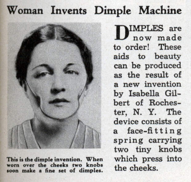 1936 год: аппарат, делающий ямочки на лице косметология, красота, старые фото