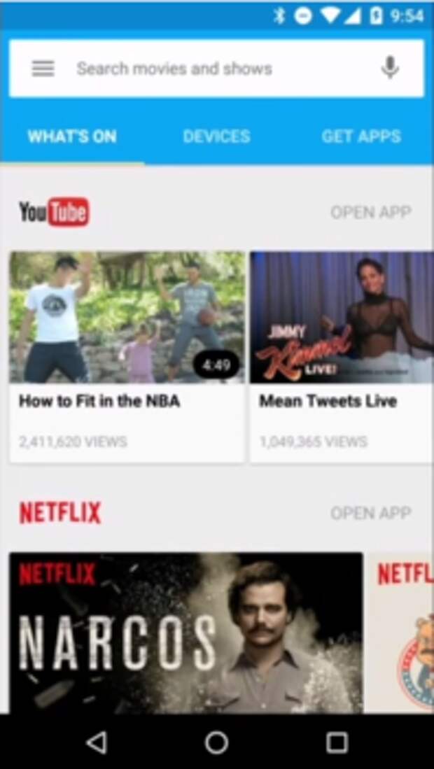Новое приложение Chromecast